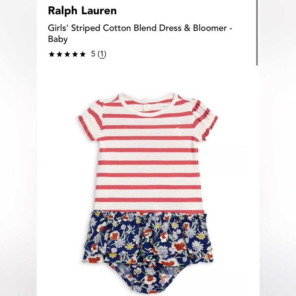 Ralph Lauren striped cotton dress 9M